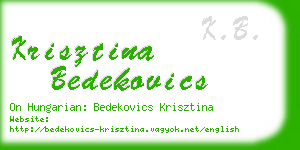 krisztina bedekovics business card